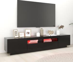 TV skrinka s LED svetlami čierna 200x35x40 cm