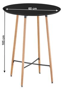 Okrúhly barový stôl Imam - čierna / dub