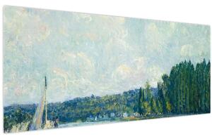 Obraz - Alfred Sisley, The Banks of the Oise, reprodukcia (120x50 cm)