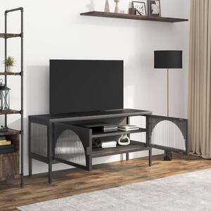 TV Skrinka čierna 105x35x50 cm sklo a oceľ