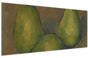 Obraz - Paul Cézanne, Three Pears, reprodukcia (120x50 cm)