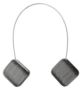 SADA 2KS DEKORAČNÁ SPONA NA ZÁVES CLARY S MAGNETOM 4 X 13 CM SIVÁ