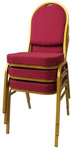 Konferenčná stolička Jeff 3 New - červená / zlatá