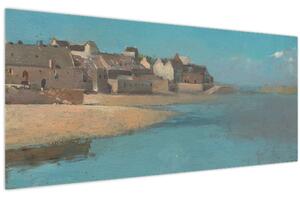 Obraz - Odilon Redon, Village by the Sea in Brittany, reprodukcia (120x50 cm)