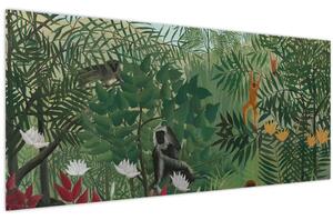 Obraz - Henri Rousseau, Tropical Forest with Monkeys, reprodukcia (120x50 cm)