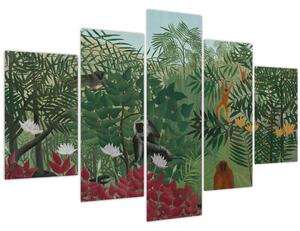 Obraz - Henri Rousseau, Tropical Forest with Monkeys, reprodukcia (150x105 cm)