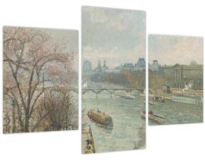 Obraz - Camille Pissarro, The Louvre, Afternoon, Rainy Weather, reprodukcia (90x60 cm)