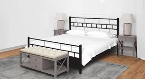 Kovová manželská posteľ s roštom Tajgi 180x200 cm - čierna