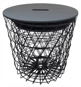 Okrúhly príručný stolík Batis Typ 3 - grafit / čierna
