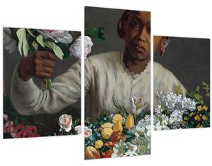 Obraz - Frédéric Bazille, Young Woman with Peonies, reprodukcia (90x60 cm)
