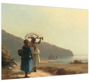 Obraz - Camille Pissarro, Two Women Chatting by the Sea, St. Thomas, reprodukcia (70x50 cm)