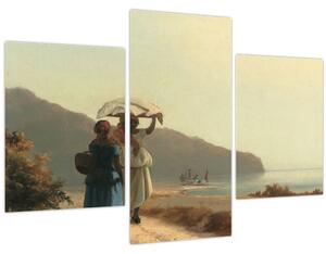 Obraz - Camille Pissarro, Two Women Chatting by the Sea, St. Thomas, reprodukcia (90x60 cm)