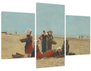 Obraz - Eugène Boudin, Women on the Beach at Berck, reprodukcia (90x60 cm)