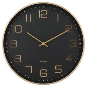 NÁSTENNÉ HODINY čierna, zlatá 40/40/4,2 cm Karlsson - Hodiny, Online Only