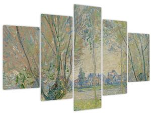 Obraz - Claude Monet, Woman Seated under the Willows, reprodukcia (150x105 cm)