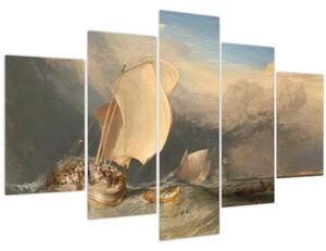 Obraz - William Turner, Fishing Boats with Hucksters Bargaining for Fish, reprodukcia (150x105 cm)