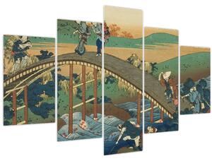 Obraz - Katsushika Hokusai, Ariwara no Narihirafrom the series One Hundred, Poems Explained by the Nurse (Hyakunin isshu uba ga etoki), reprodukcia (150x105 cm)