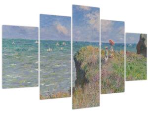 Obraz - Claude Monet, Cliff Walk at Pourville, reprodukcia (150x105 cm)