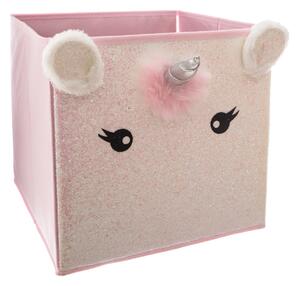 Úložný box Unicorn, 29x29x29 cm, ružová