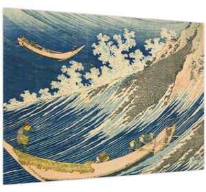 Obraz - Katsushika Hokusai, Fishing Boats at Choshi in Shimosa (Soshu Choshi) , reprodukcia (70x50 cm)