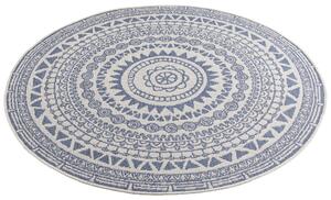 NORTHRUGS - Hanse Home koberce Kusový koberec Twin Supreme 103859 Blue / Cream – na von aj na doma - 140x140 (priemer) kruh cm