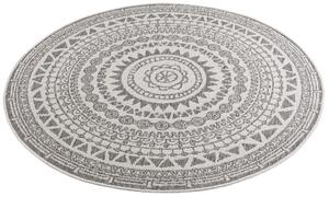 NORTHRUGS - Hanse Home koberce Kusový koberec Twin Supreme 103858 Grey / Cream – na von aj na doma - 140x140 (priemer) kruh cm