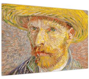 Obraz - Vincent van Gogh, Self-Portrait with a Straw Hat (The Potato Peeler), reprodukcia (90x60 cm)