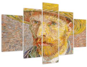 Obraz - Vincent van Gogh, Self-Portrait with a Straw Hat (The Potato Peeler), reprodukcia (150x105 cm)