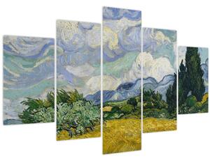 Obraz - Vincent van Gogh, Wheat Field with Cypresses, reprodukcia (150x105 cm)