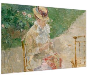 Obraz - Berthe Morisot, Young Woman Knitting, reprodukcia (90x60 cm)