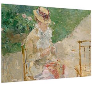 Obraz - Berthe Morisot, Young Woman Knitting, reprodukcia (70x50 cm)