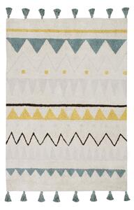 Lorena Canals koberce Ručne tkaný kusový koberec Azteca Natural-Vintage Blue - 120x160 cm