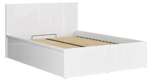 NovýNábytok.sk Manželská posteľ 140 cm BRW Tetrix 8 (lesk biely) (s roštom) (s úl. priestorom). Vlastná spoľahlivá doprava až k Vám domov. 1098488