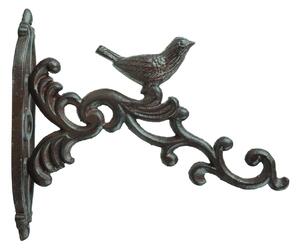 Liatinový držiak na kvetináč Bird, 5x21,5 cm, hnedá