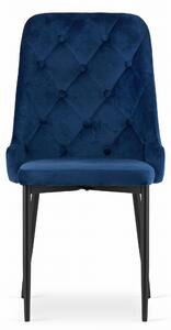 Dekorstudio Sada zamatových jedálenských stoličiek CAPRI - tmavo modré Počet stoličiek: 4ks