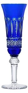 Bohemia Crystal Brúsené poháre na šampanské Tomy modrá 155 ml (set po 6 ks)