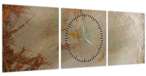 Obraz - Textúrovaná abstrakcia (s hodinami) (90x30 cm)