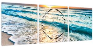 Obraz - More (s hodinami) (90x30 cm)