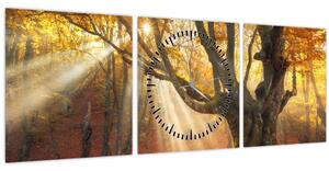Obraz - Jesenný svit (s hodinami) (90x30 cm)