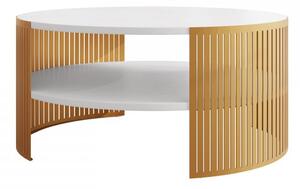 Konferenčný stolík Zinzit Gold, Farba: zlatá/arktická biela Mirjan24 5903211338984