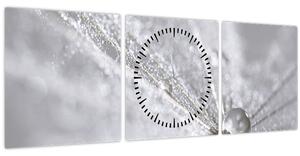 Obraz - Kvapka vody (s hodinami) (90x30 cm)