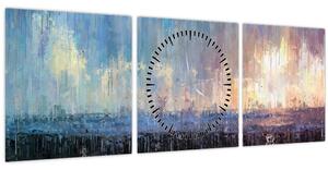 Obraz - Abstrakcia (s hodinami) (90x30 cm)