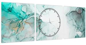 Obraz - Atramentová abstrakcia 2 (s hodinami) (90x30 cm)