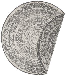 NORTHRUGS - Hanse Home koberce Kusový koberec Twin Supreme 104164 Siruma Grey/Cream – na von aj na doma - 140x140 (priemer) kruh cm