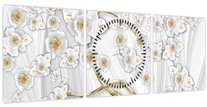 Obraz - Strom so zlatým dekorom (s hodinami) (90x30 cm)