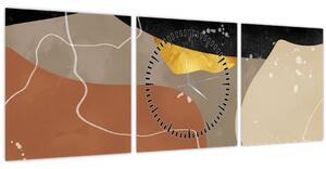 Obraz - Abstrakcia (s hodinami) (90x30 cm)