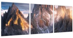 Obraz - Horská panoráma (s hodinami) (90x30 cm)