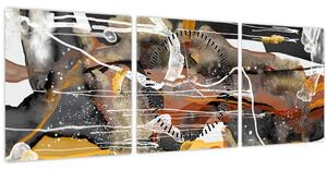 Obraz - Abstrakcia (s hodinami) (90x30 cm)