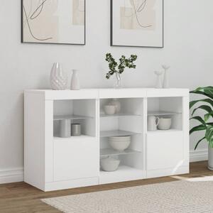 Komoda s LED svetlami biela 123x37x67 cm