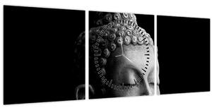 Obraz - Budha, portrét (s hodinami) (90x30 cm)